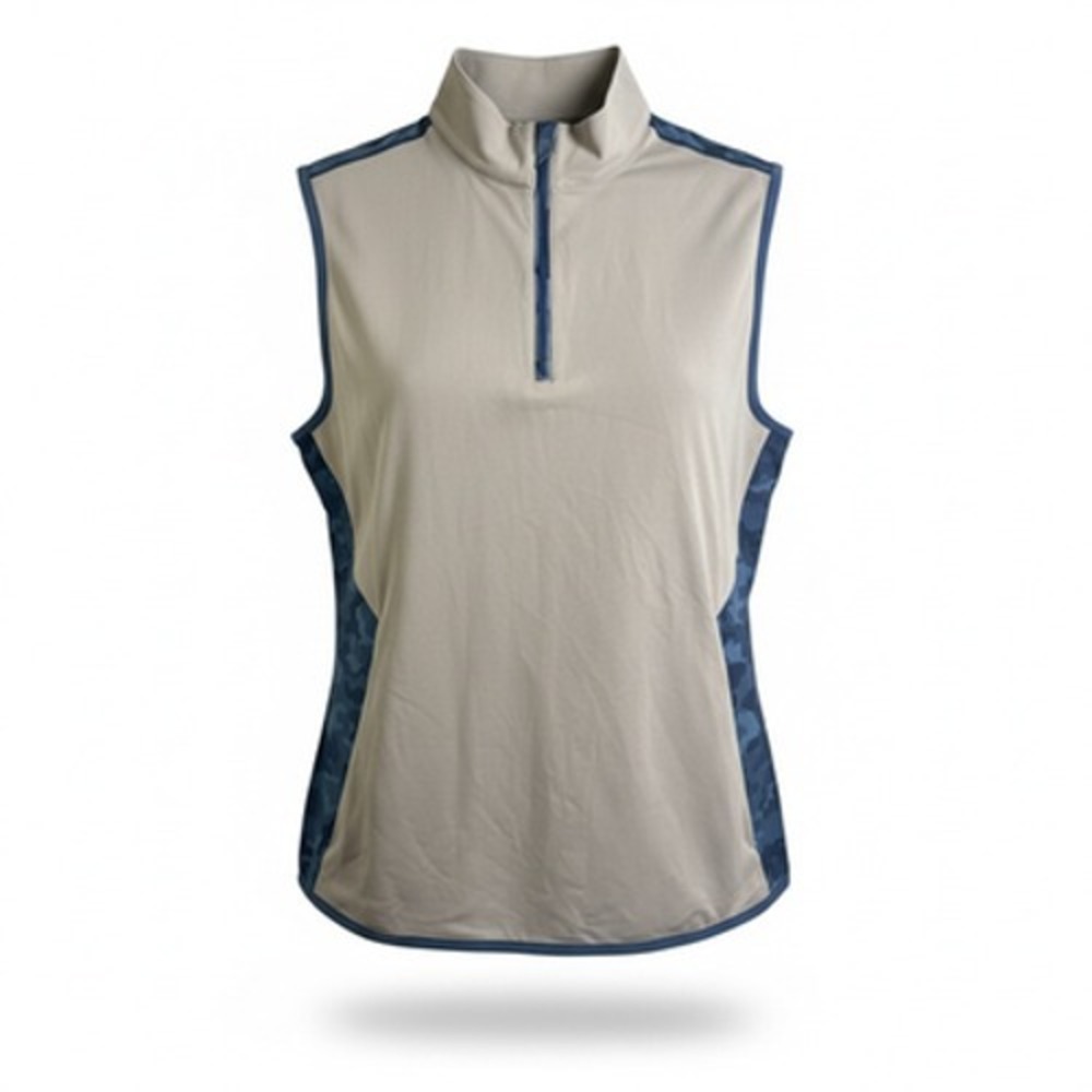 G/FORE Vest Mens Medium Beige Camo 1/4 Zip Golf Windbreaker Sleeveless Softshell